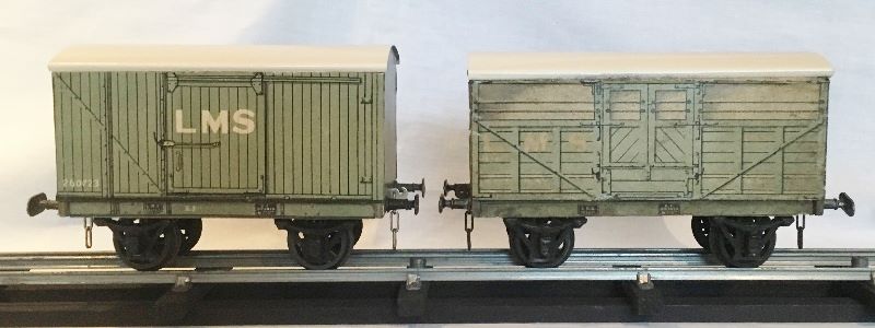 Leeds litho LMS Box Van and LMS Cattle Van